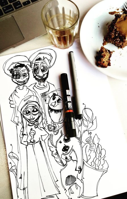 Postal 06 — Ninguém se Salva Sozinho, desenho de Marcelo Zuffo