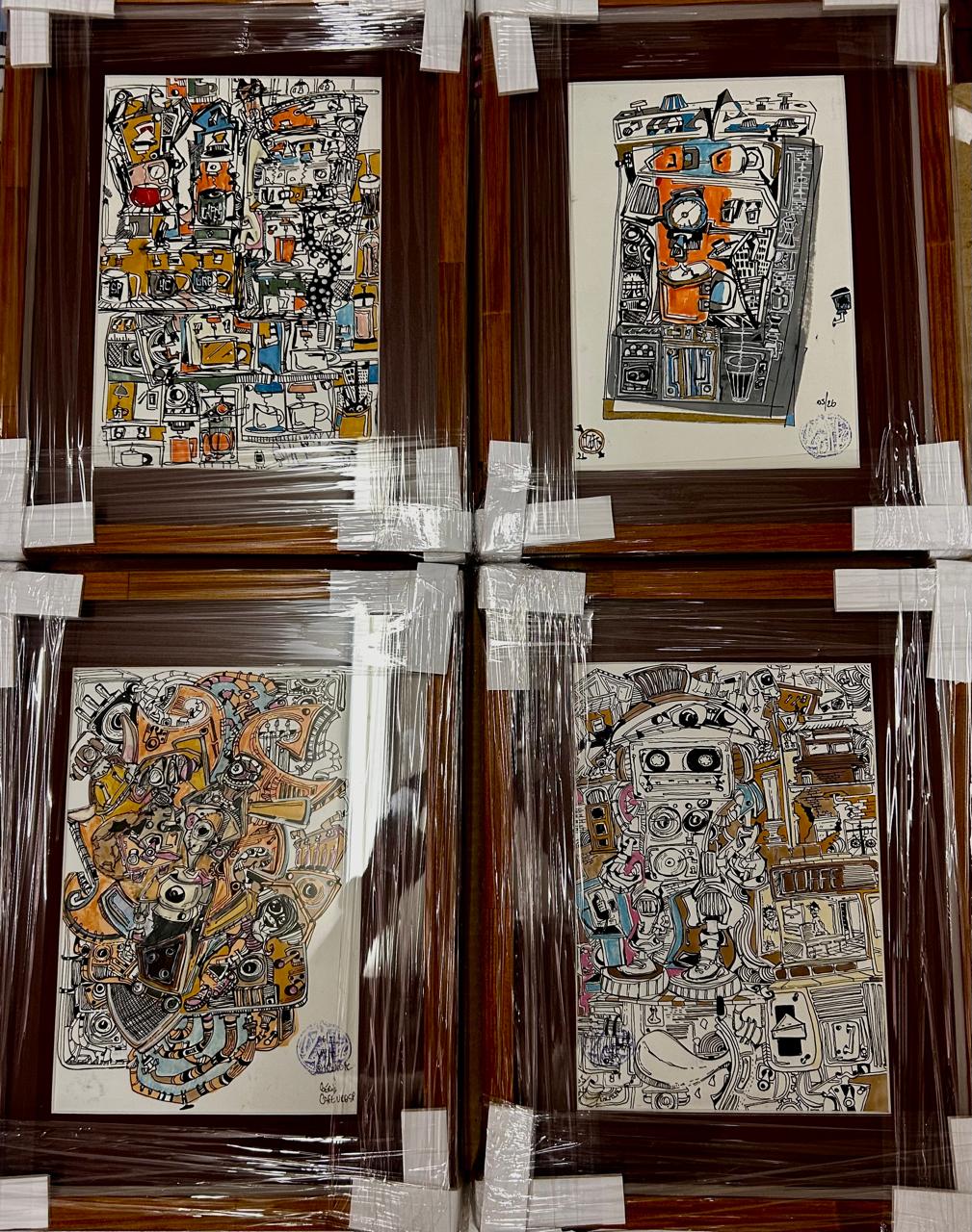 Originais emoldurados de Marcelo Zuffo